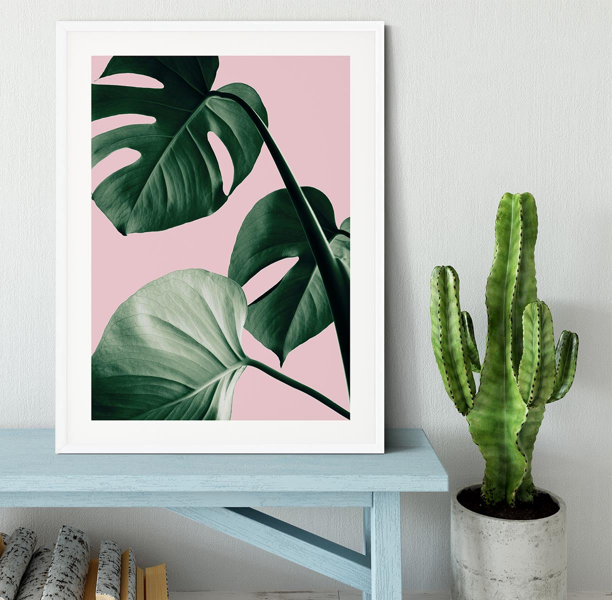 Monstera Pink No 07 Framed Print - Canvas Art Rocks - 5