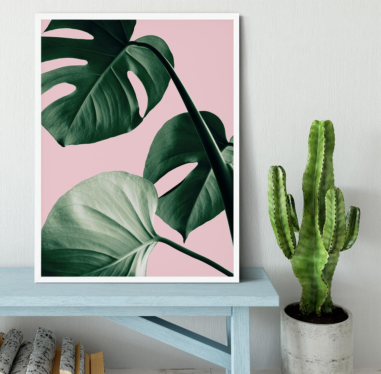 Monstera Pink No 07 Framed Print - Canvas Art Rocks -6