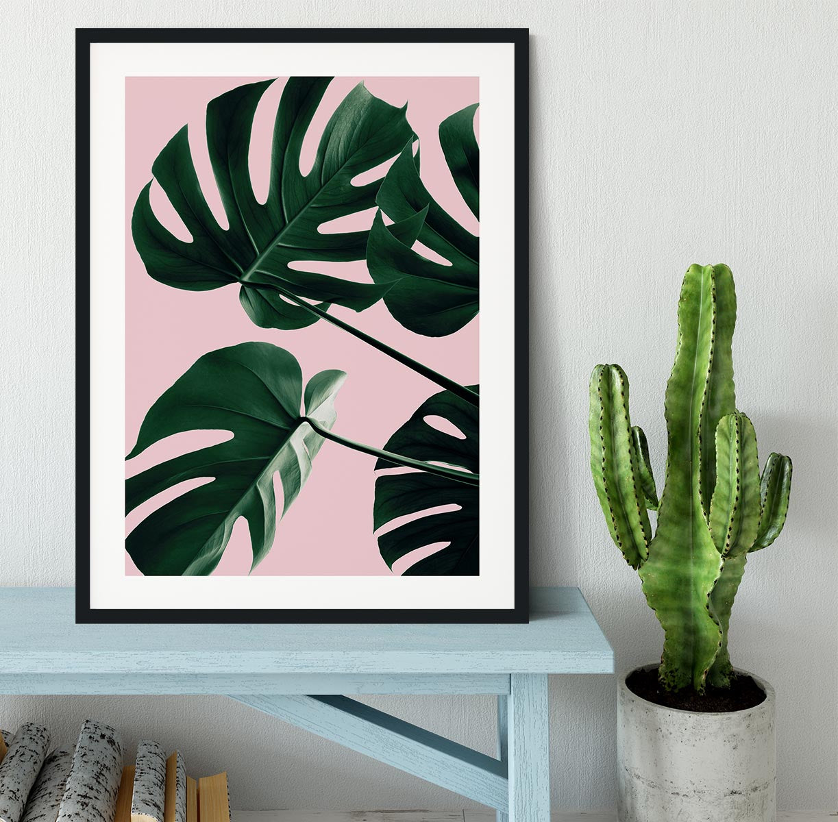 Monstera Pink No 08 Framed Print - Canvas Art Rocks - 1