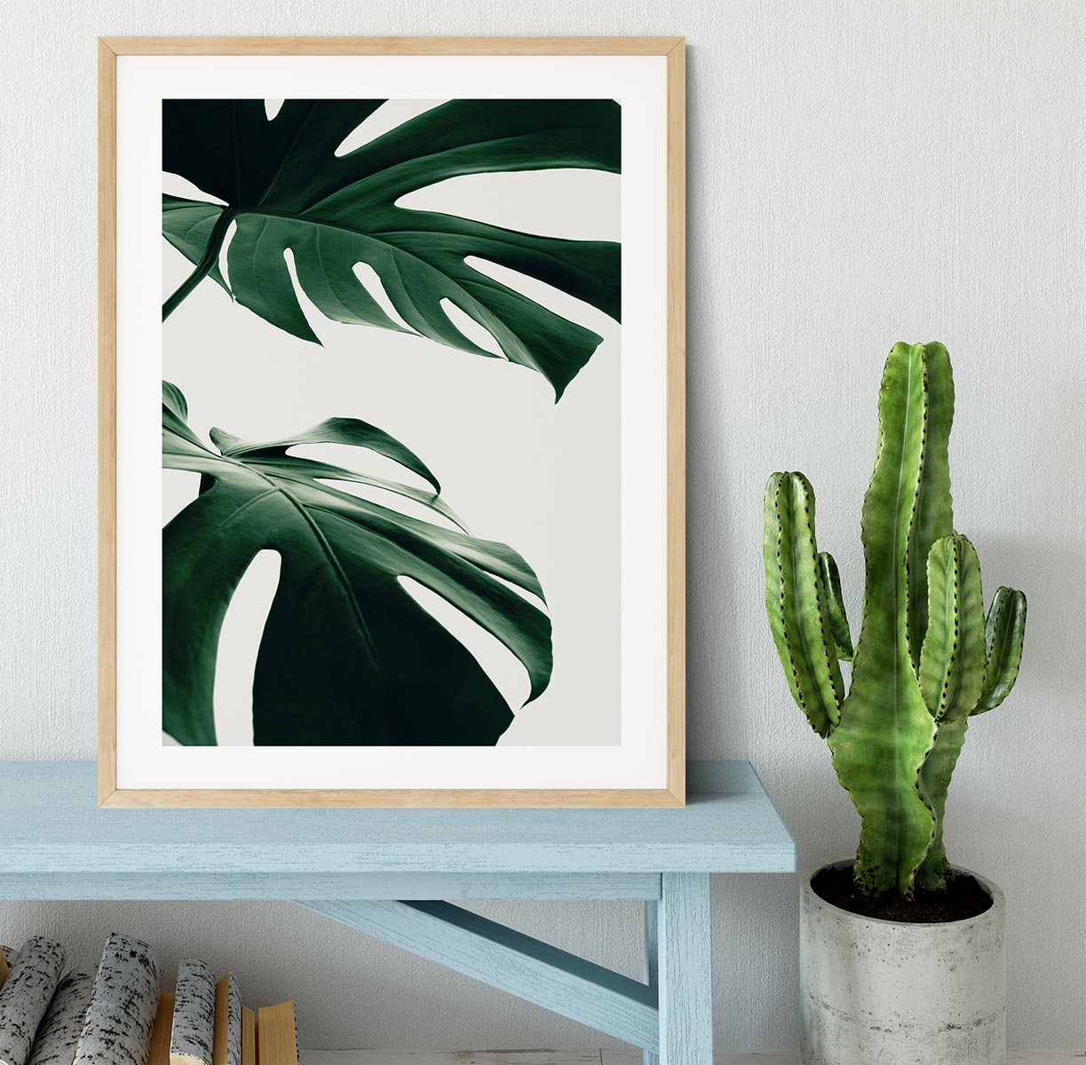 Monstera Natural 12 Framed Print - Canvas Art Rocks - 3