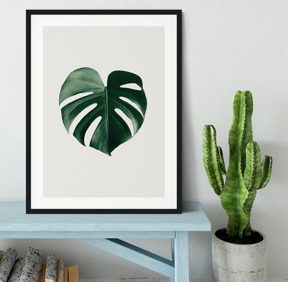 Monstera Natural 24 Framed Print - Canvas Art Rocks - 1