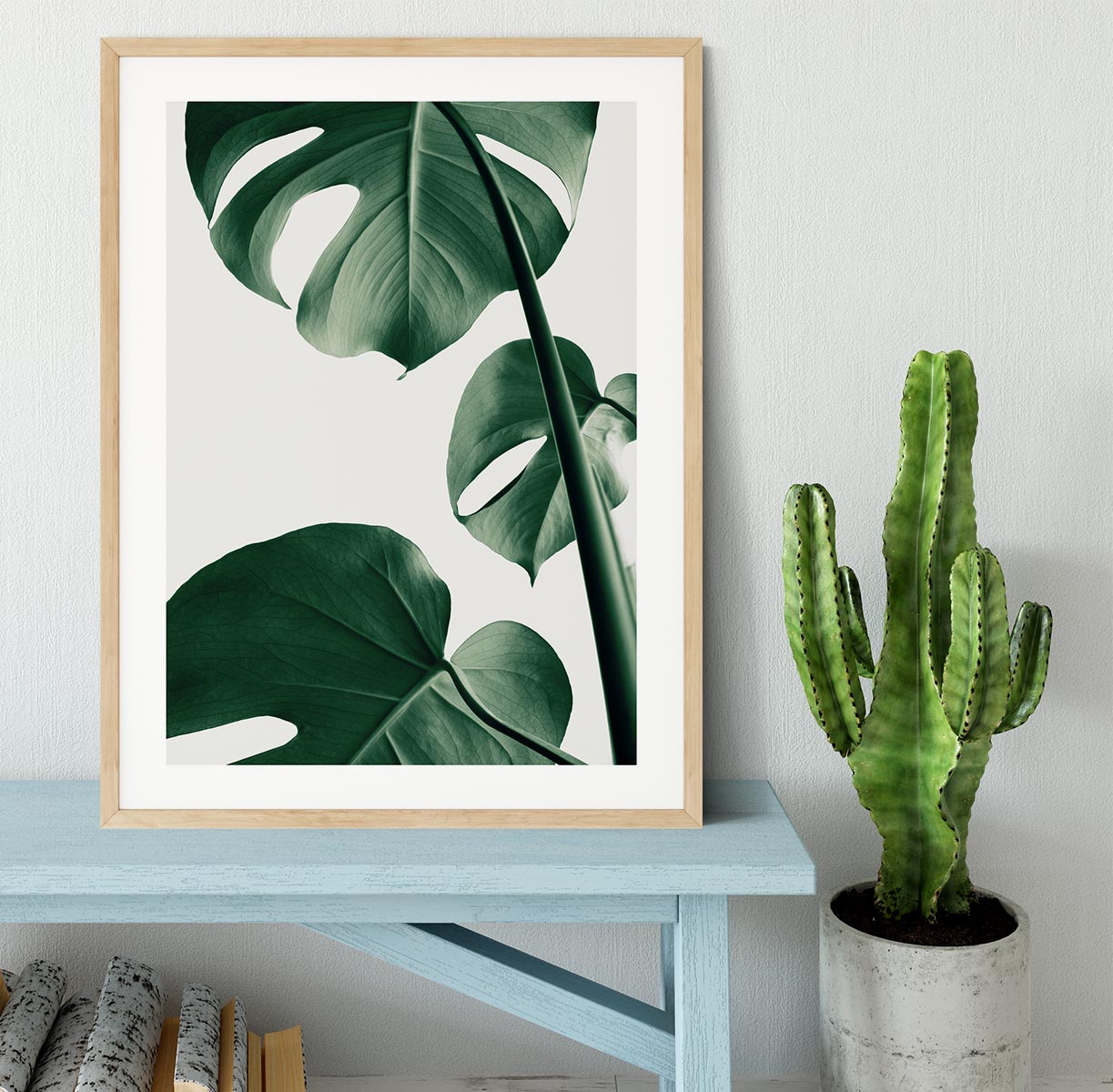 Monstera Natural 37 Framed Print - Canvas Art Rocks - 3