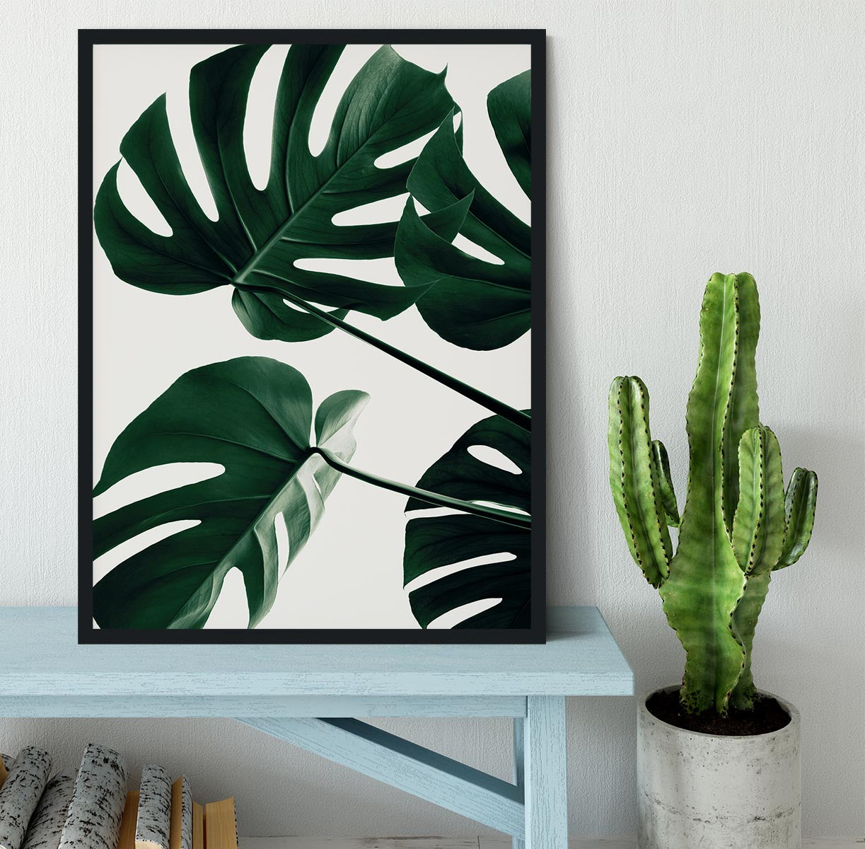 Monstera Natural 43 Framed Print - Canvas Art Rocks - 2