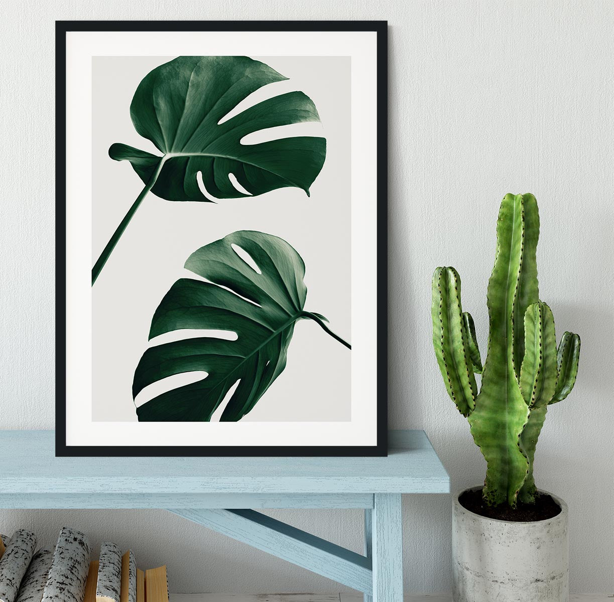 Monstera Natural 46 Framed Print - Canvas Art Rocks - 1