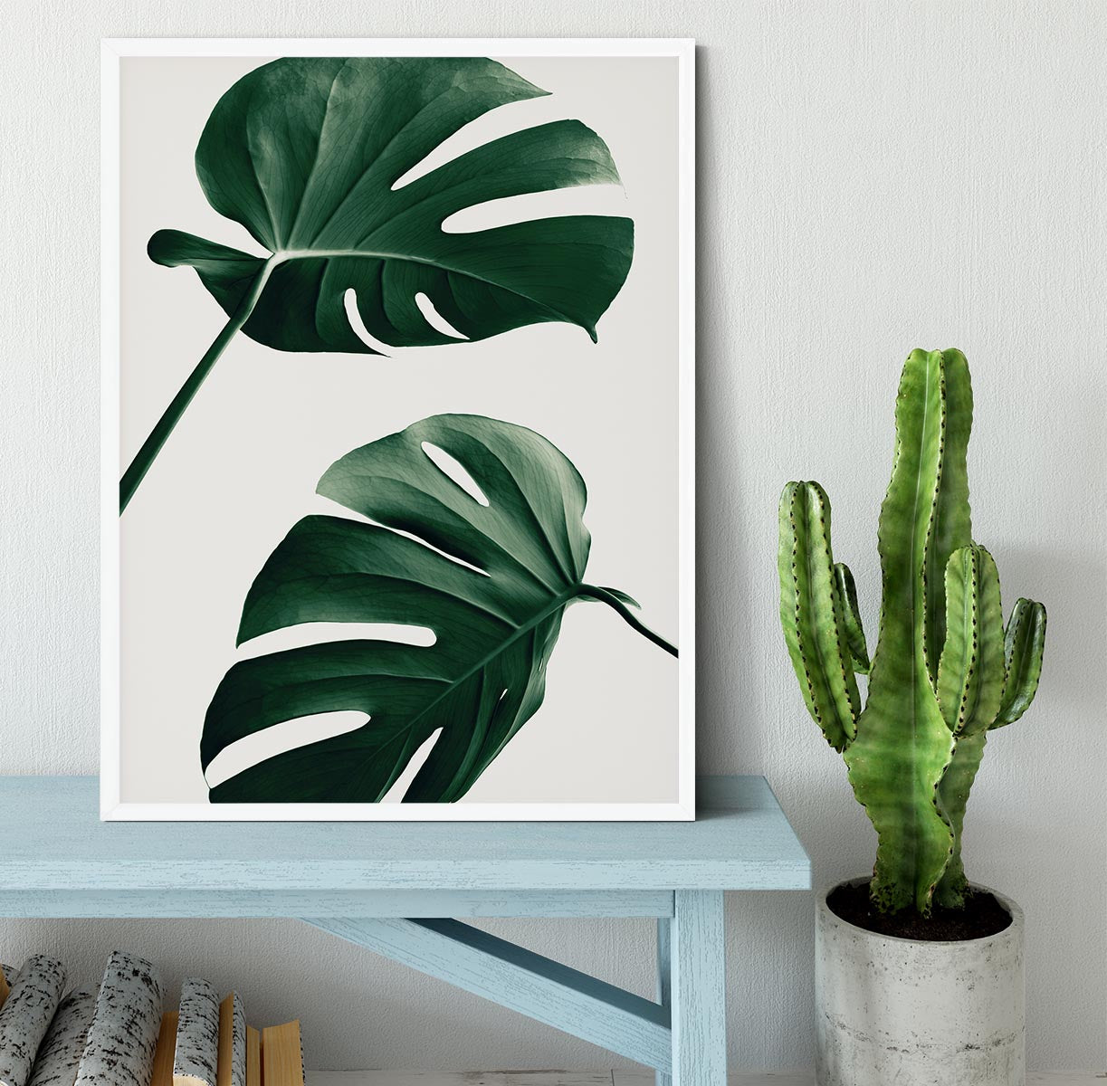 Monstera Natural 46 Framed Print - Canvas Art Rocks -6