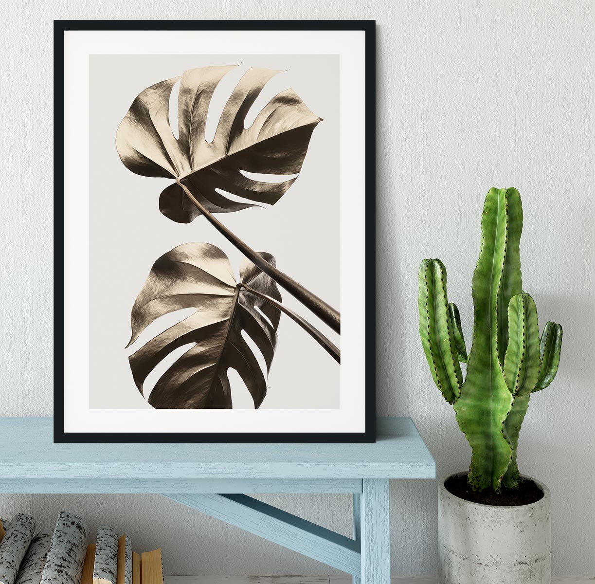 Monstera Gold 08 Framed Print - Canvas Art Rocks - 1