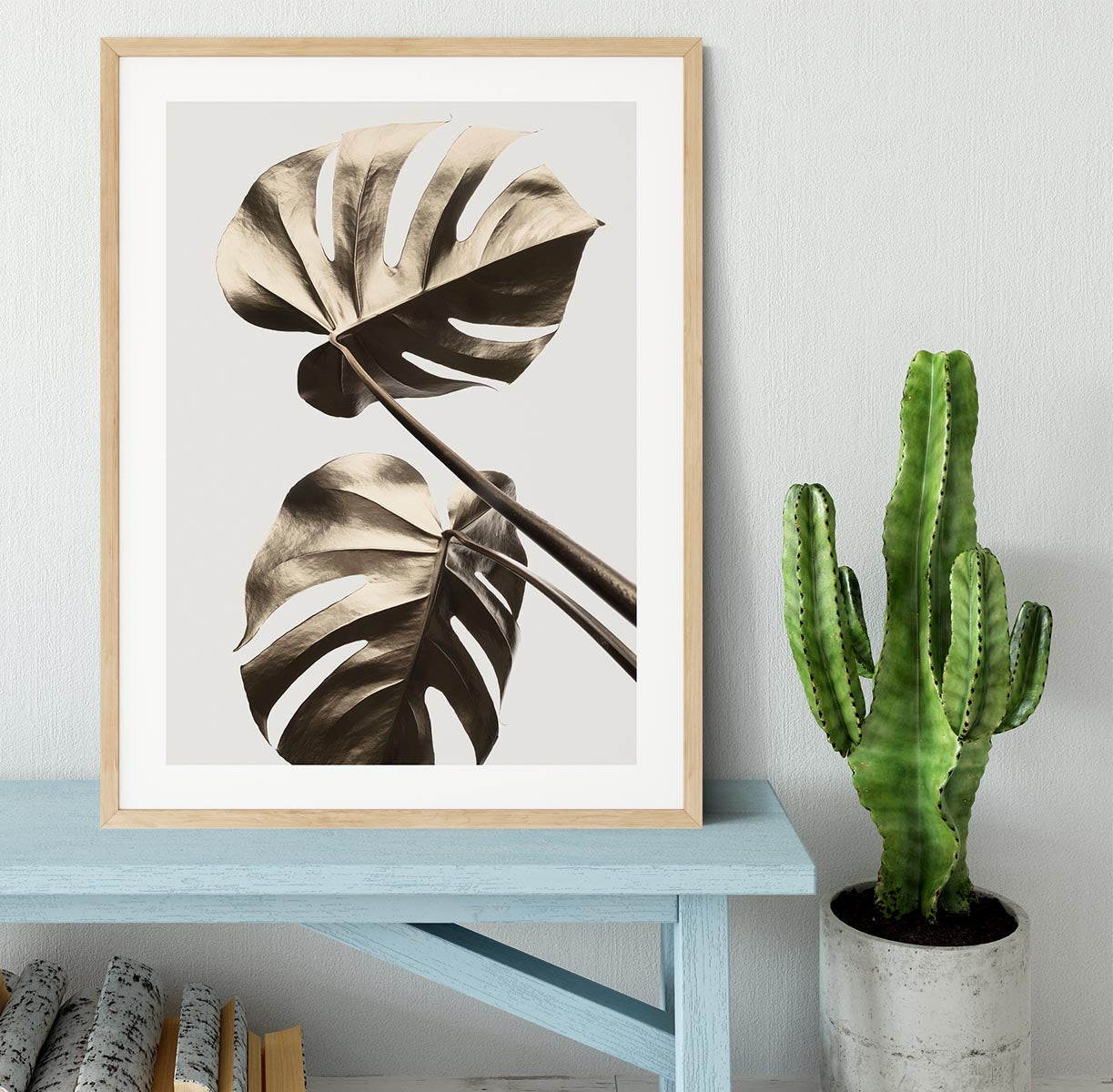 Monstera Gold 08 Framed Print - Canvas Art Rocks - 3