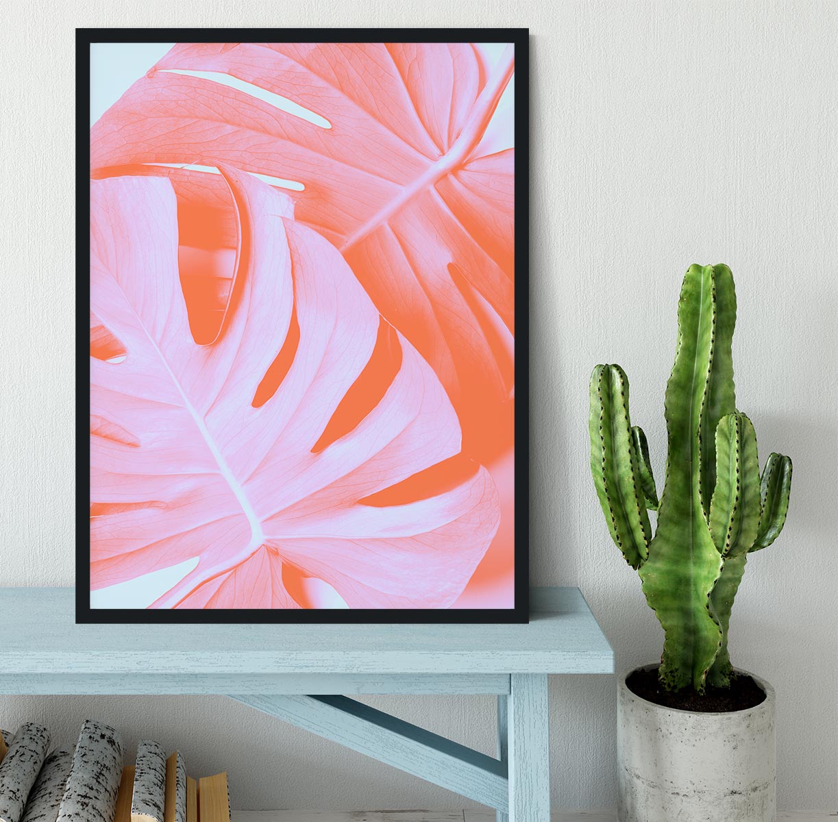 Monstera Orange 03 Framed Print - Canvas Art Rocks - 2