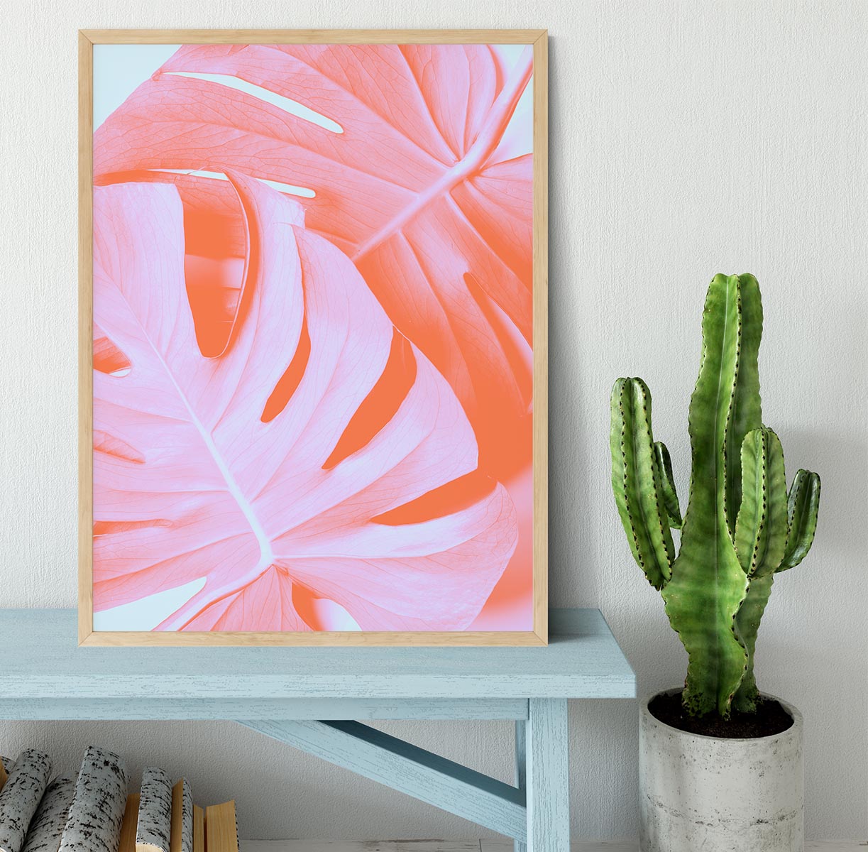 Monstera Orange 03 Framed Print - Canvas Art Rocks - 4