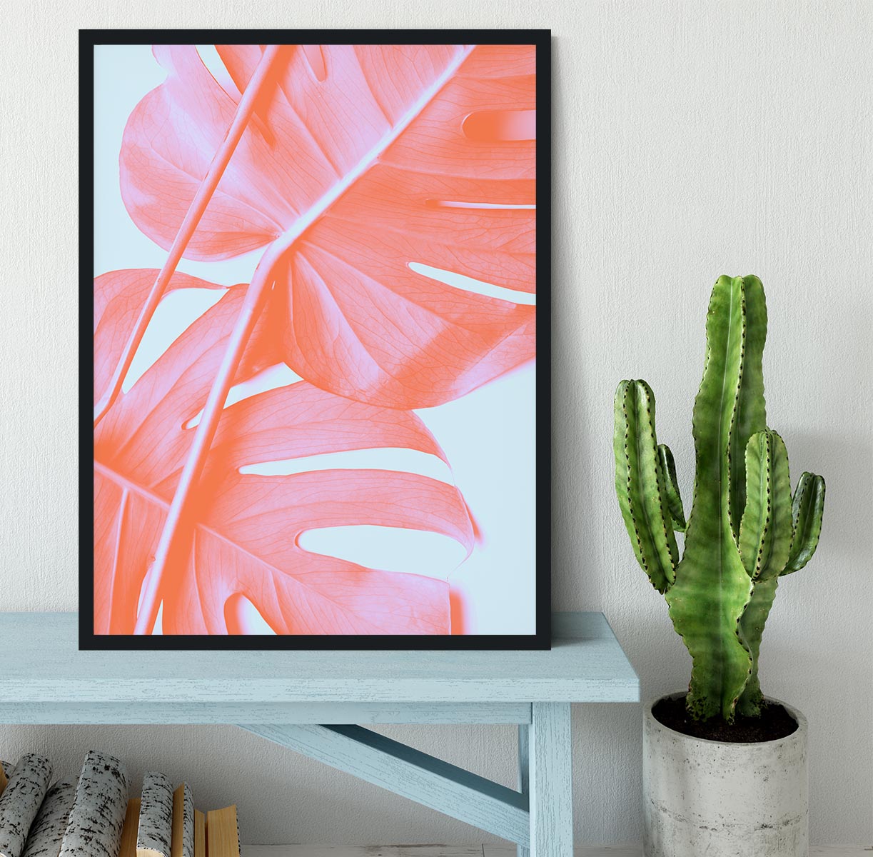 Monstera Orange 04 Framed Print - Canvas Art Rocks - 2