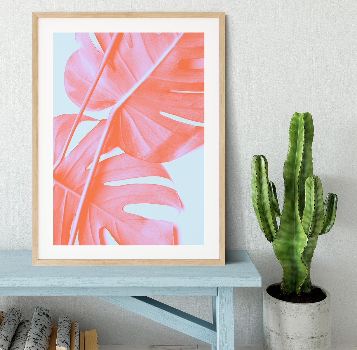 Monstera Orange 04 Framed Print - Canvas Art Rocks - 3