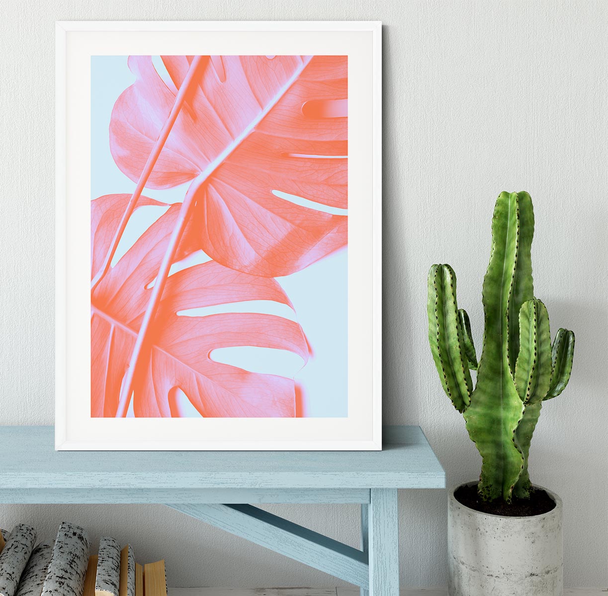 Monstera Orange 04 Framed Print - Canvas Art Rocks - 5