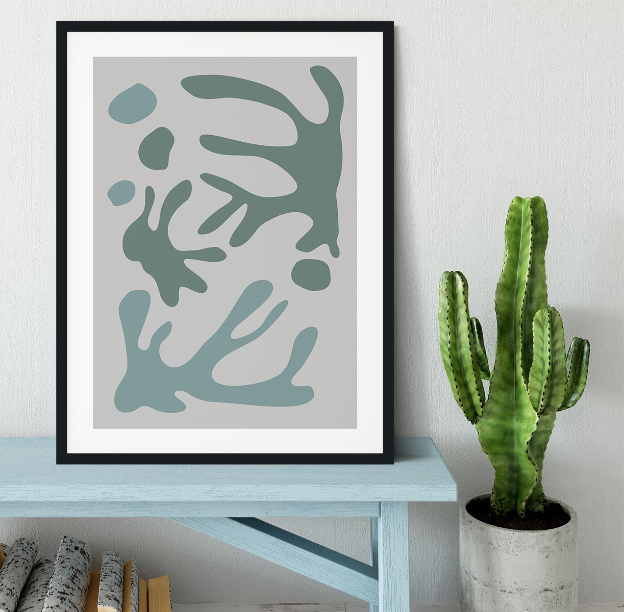 Seaweed Teal No 1 Framed Print - Canvas Art Rocks - 1