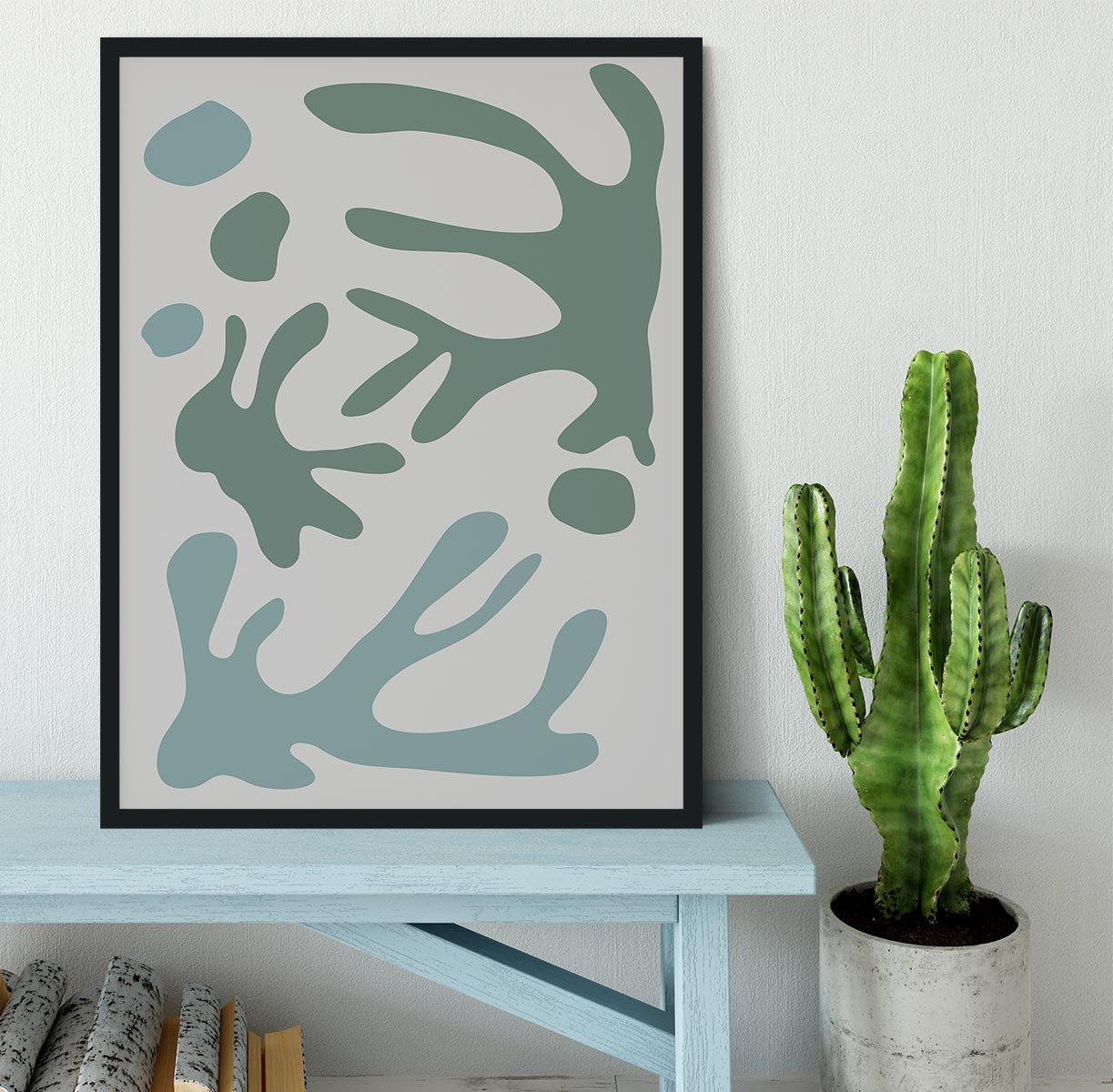 Seaweed Teal No 1 Framed Print - Canvas Art Rocks - 2