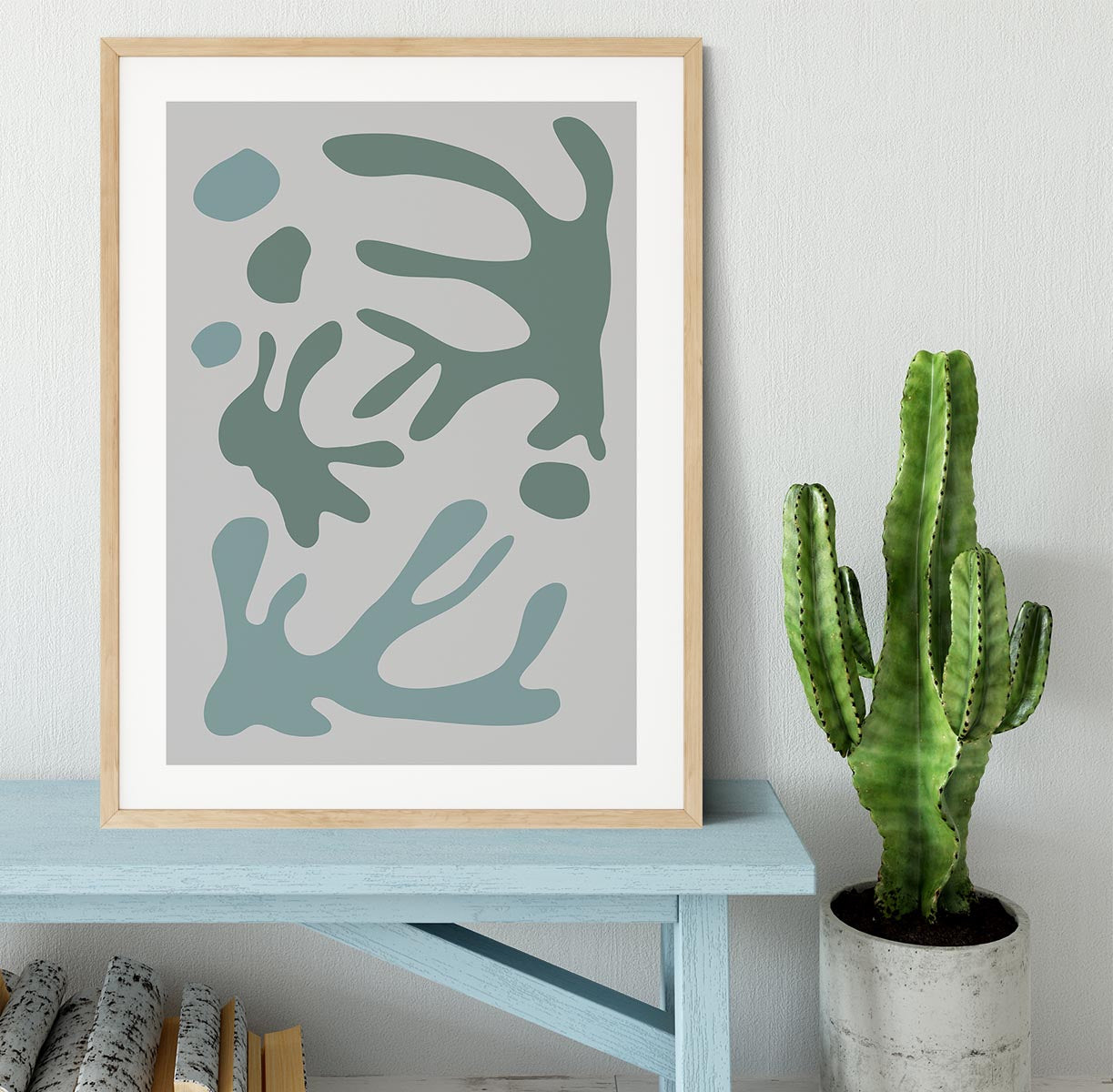 Seaweed Teal No 1 Framed Print - Canvas Art Rocks - 3