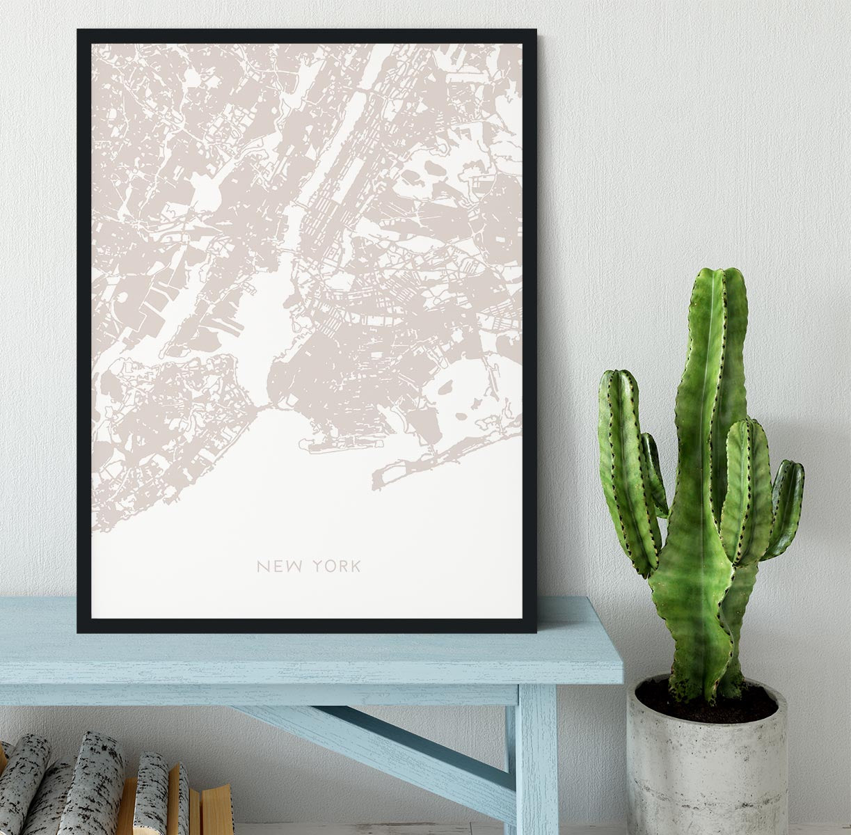 New York Map Framed Print - Canvas Art Rocks - 2