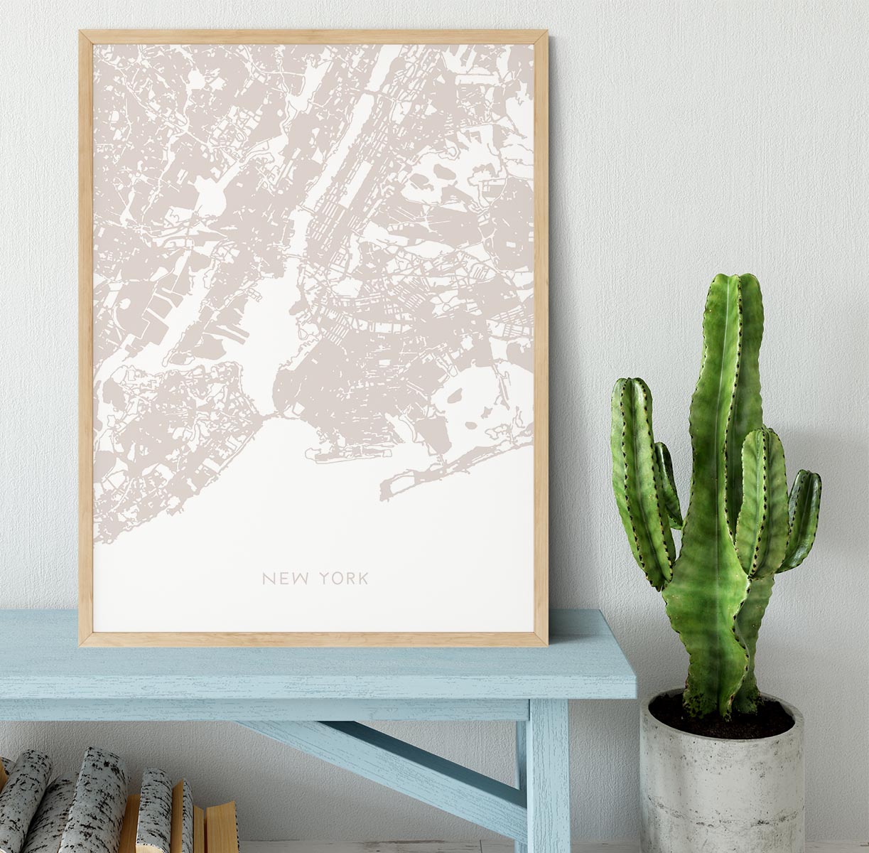 New York Map Framed Print - Canvas Art Rocks - 4