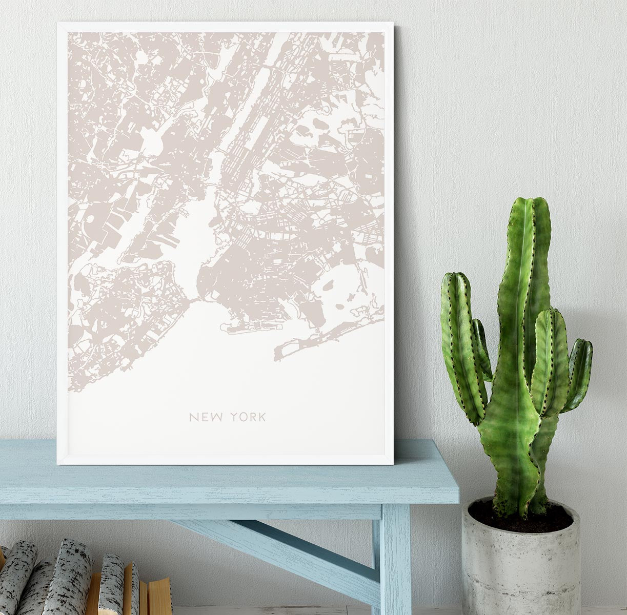 New York Map Framed Print - Canvas Art Rocks -6