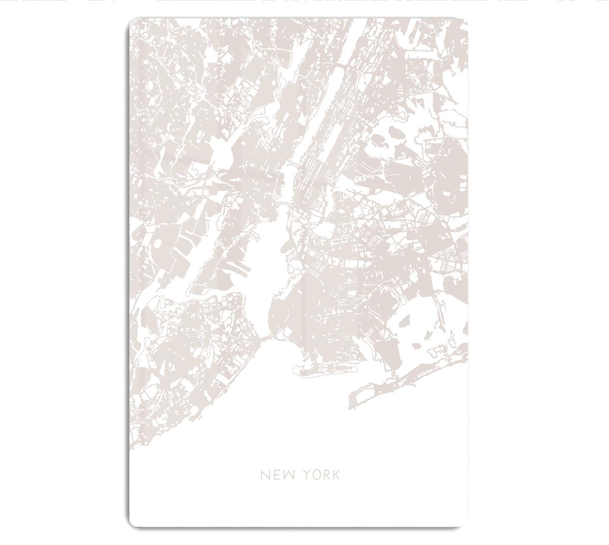 New York Map HD Metal Print - Canvas Art Rocks - 1