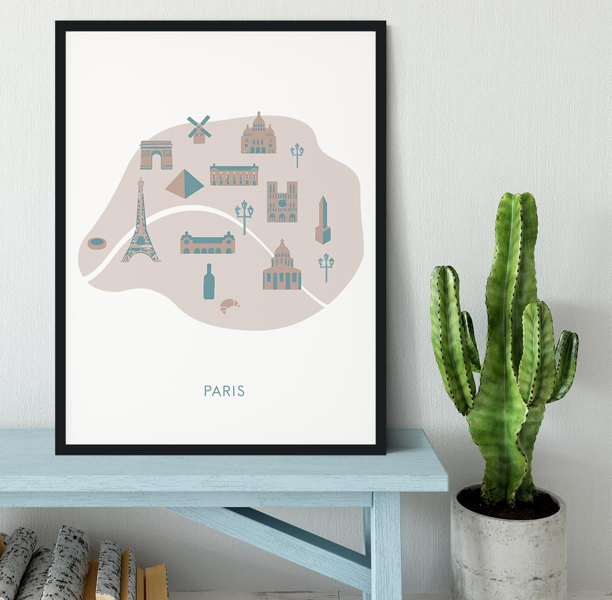 Paris Map Framed Print - Canvas Art Rocks - 2