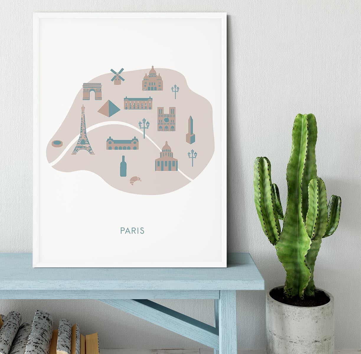 Paris Map Framed Print - Canvas Art Rocks -6