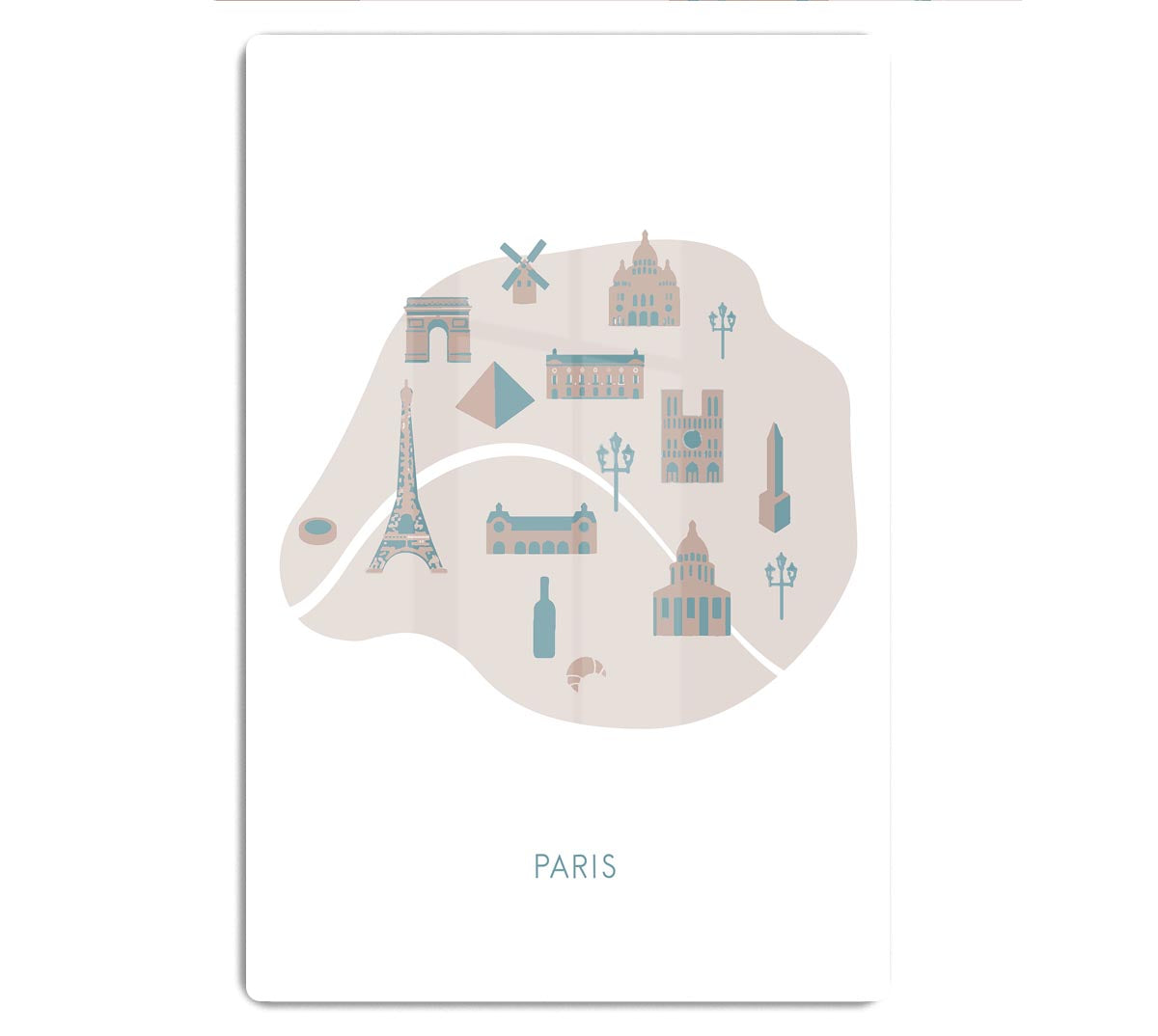 Paris Map HD Metal Print - Canvas Art Rocks - 1