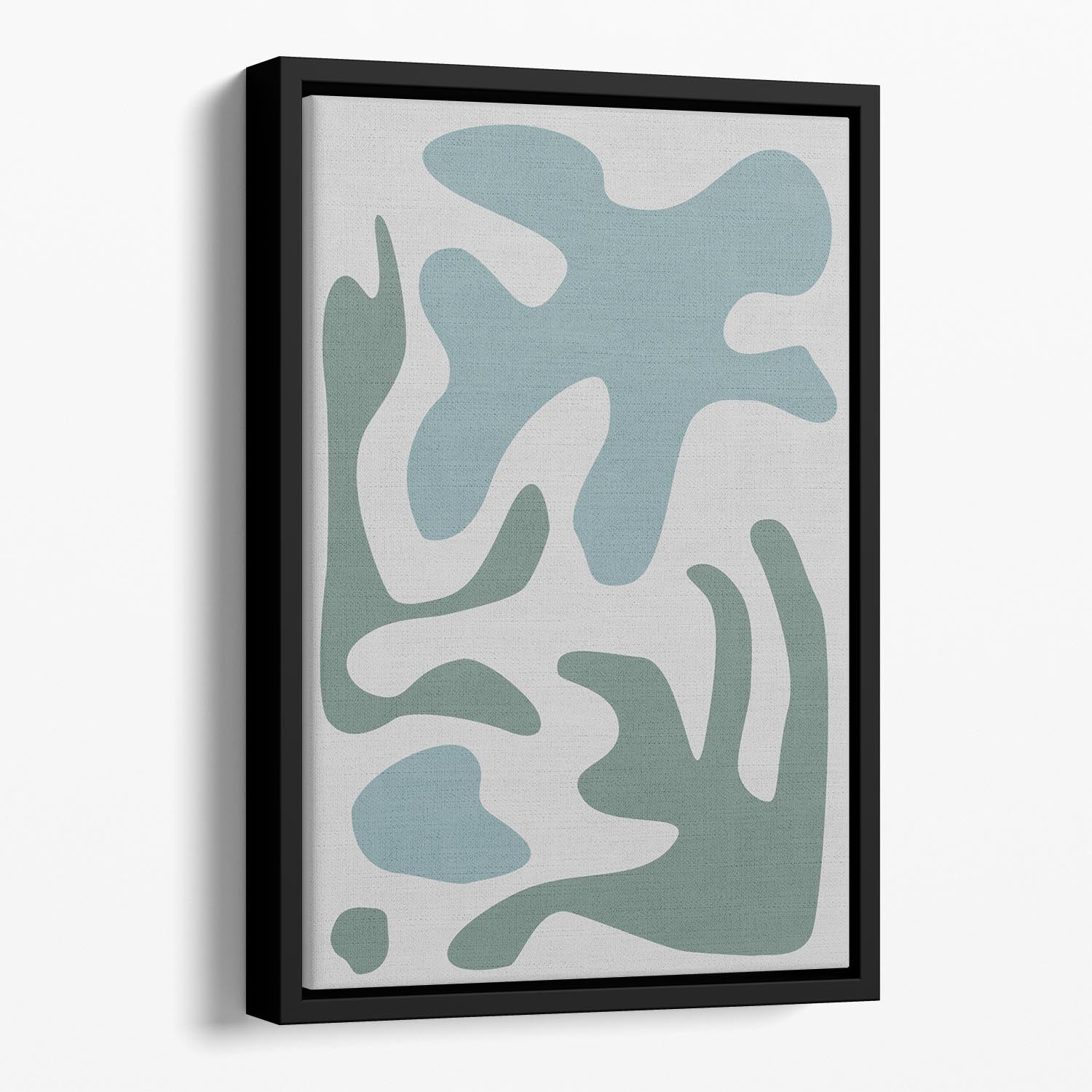 Seaweed Teal No 2 Floating Framed Canvas - Canvas Art Rocks - 1