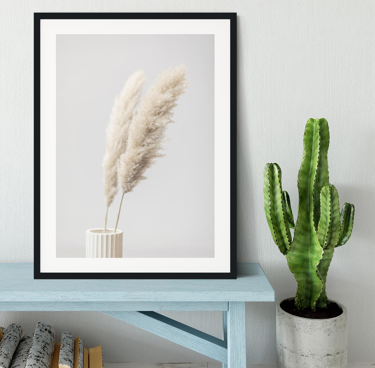 Pampas Grass Grey 11 Framed Print - Canvas Art Rocks - 1