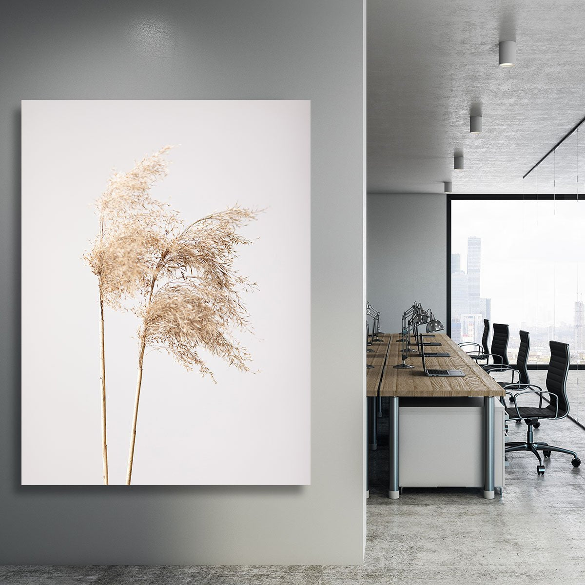 Reed Grass Grey 02 Canvas Print or Poster - Canvas Art Rocks - 3