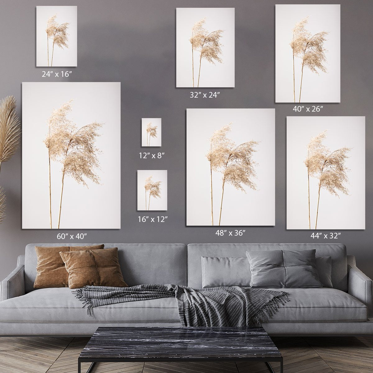 Reed Grass Grey 02 Canvas Print or Poster - Canvas Art Rocks - 7