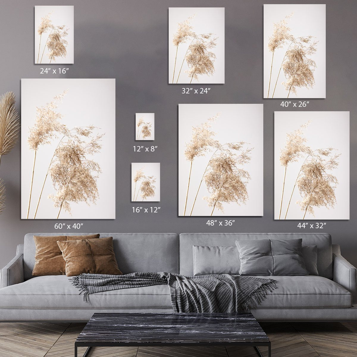 Reed Grass Grey 07 Canvas Print or Poster - Canvas Art Rocks - 7
