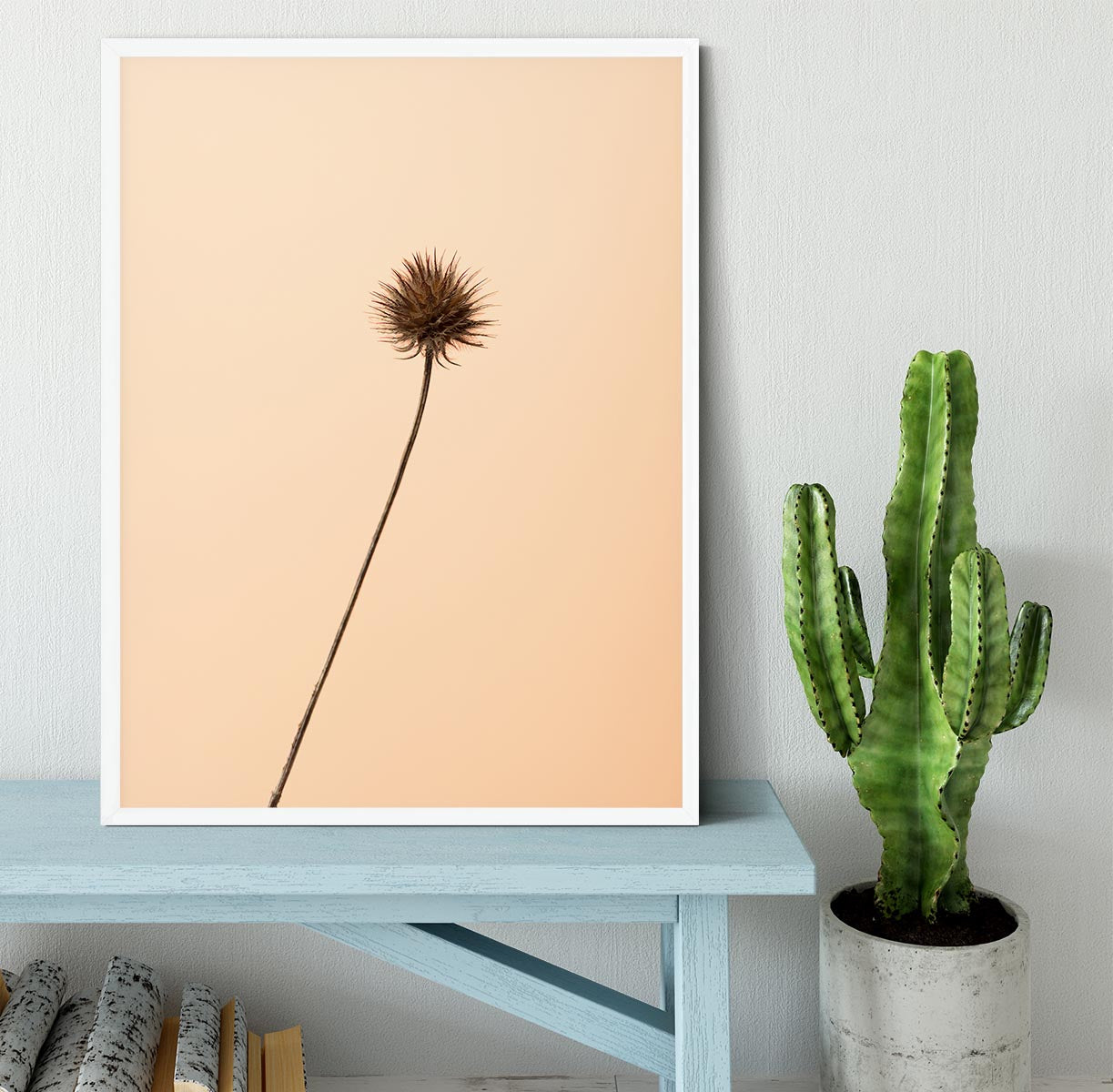 Thistle Peach Framed Print - Canvas Art Rocks -6