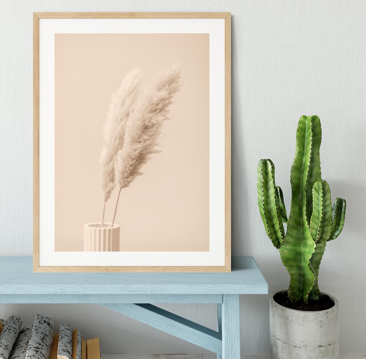 Pampas Grass Begie 13 Framed Print - Canvas Art Rocks - 3