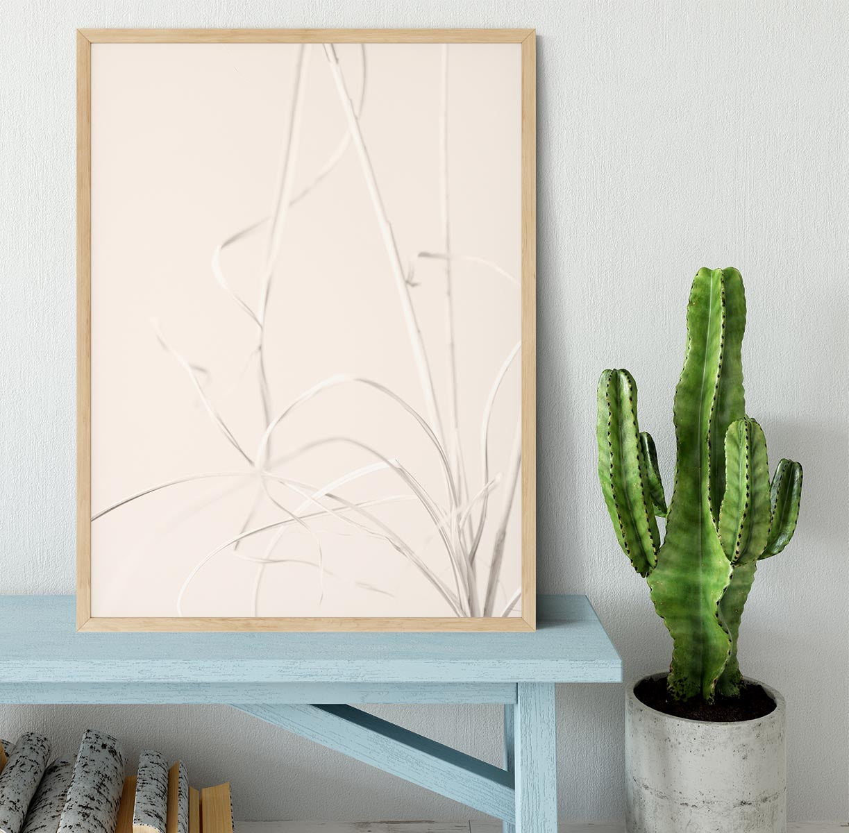Dried Grass Light Beige Framed Print - Canvas Art Rocks - 4