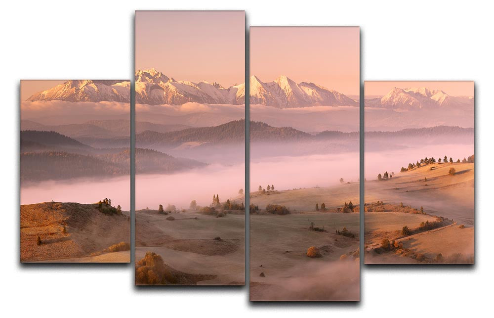 Fog Tatra 4 Split Panel Canvas - Canvas Art Rocks - 1