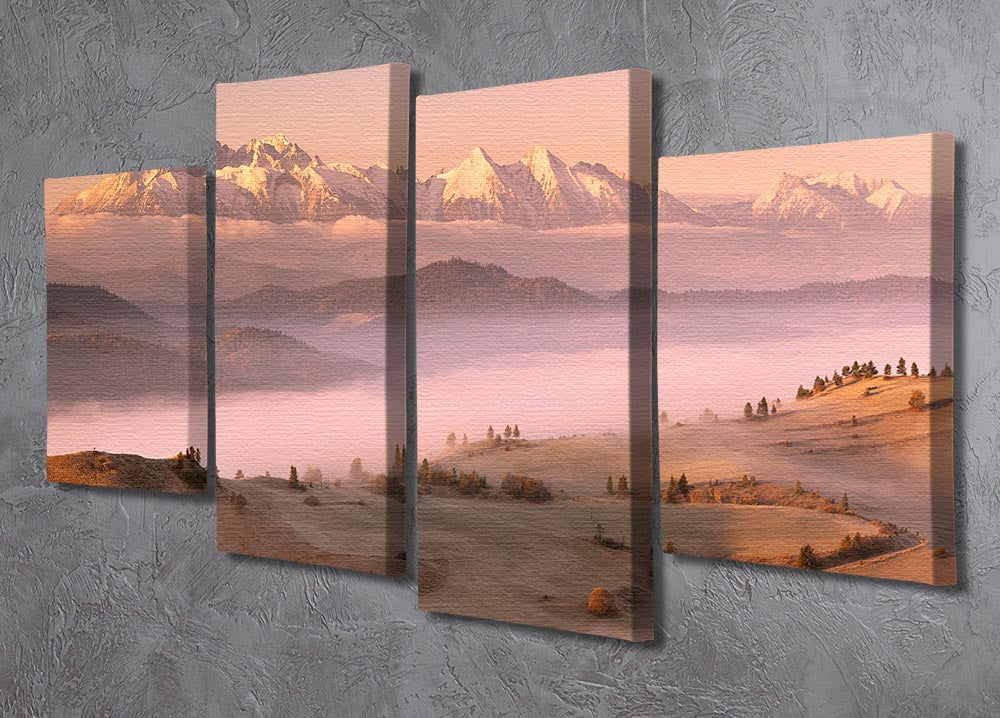 Fog Tatra 4 Split Panel Canvas - Canvas Art Rocks - 2