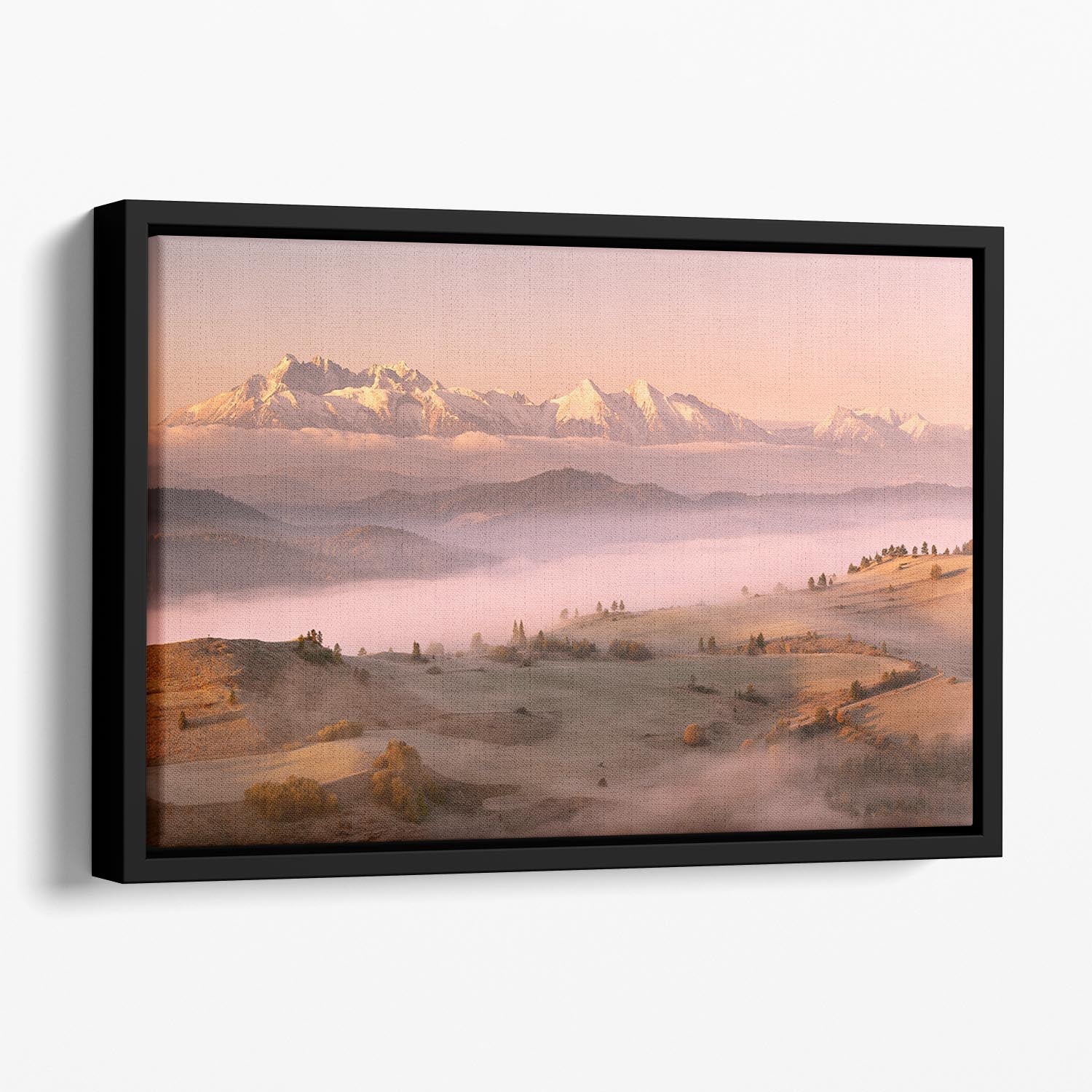 Fog Tatra Floating Framed Canvas - Canvas Art Rocks - 1