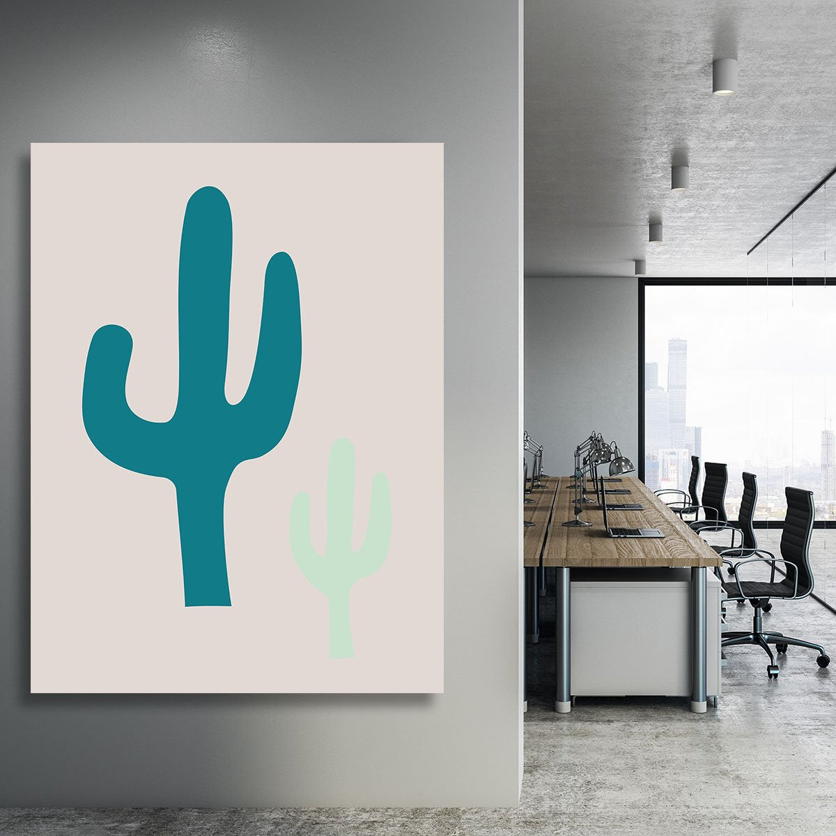 Cactus Beige Canvas Print or Poster - Canvas Art Rocks - 3