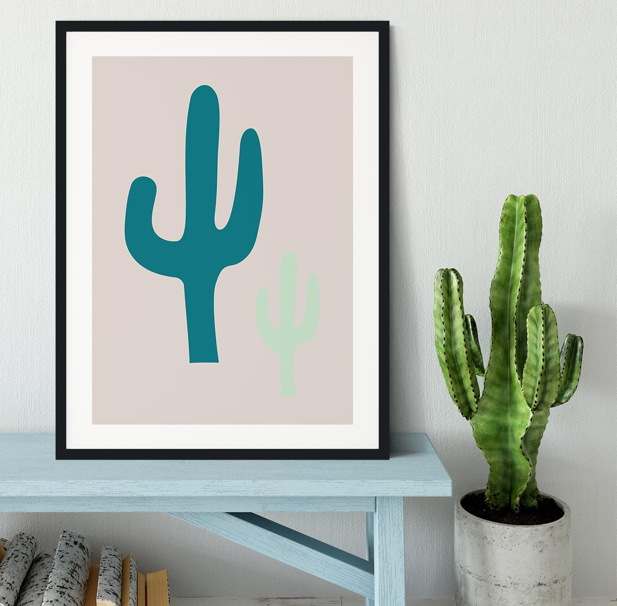 Cactus Beige Framed Print - Canvas Art Rocks - 1