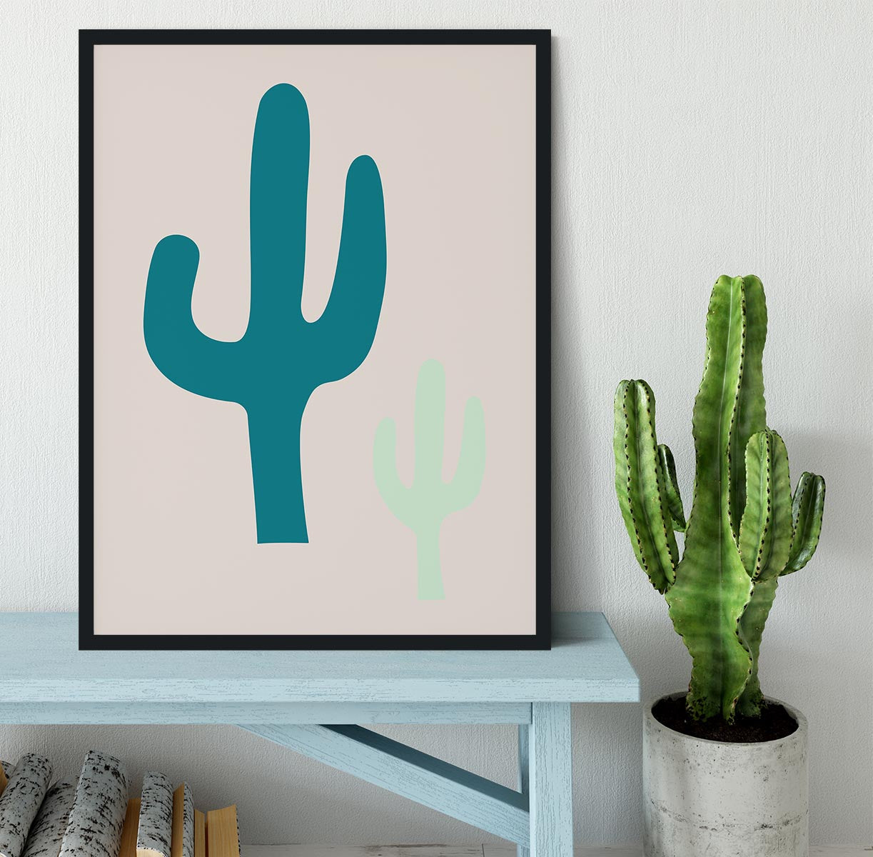 Cactus Beige Framed Print - Canvas Art Rocks - 2