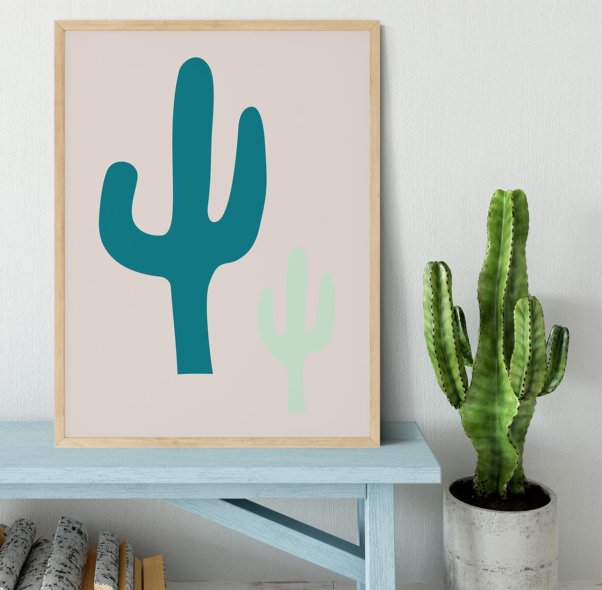 Cactus Beige Framed Print - Canvas Art Rocks - 4