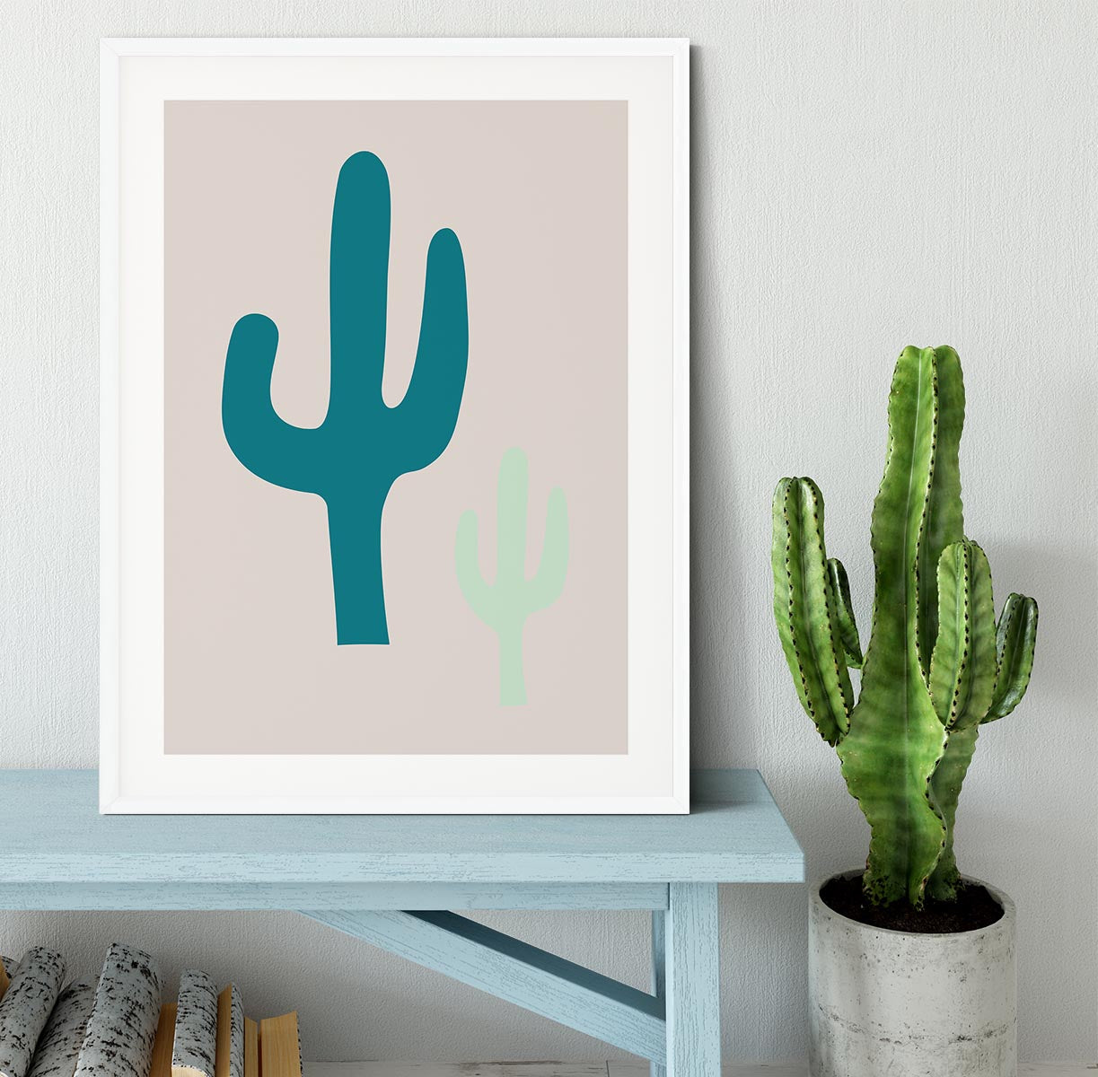 Cactus Beige Framed Print - Canvas Art Rocks - 5