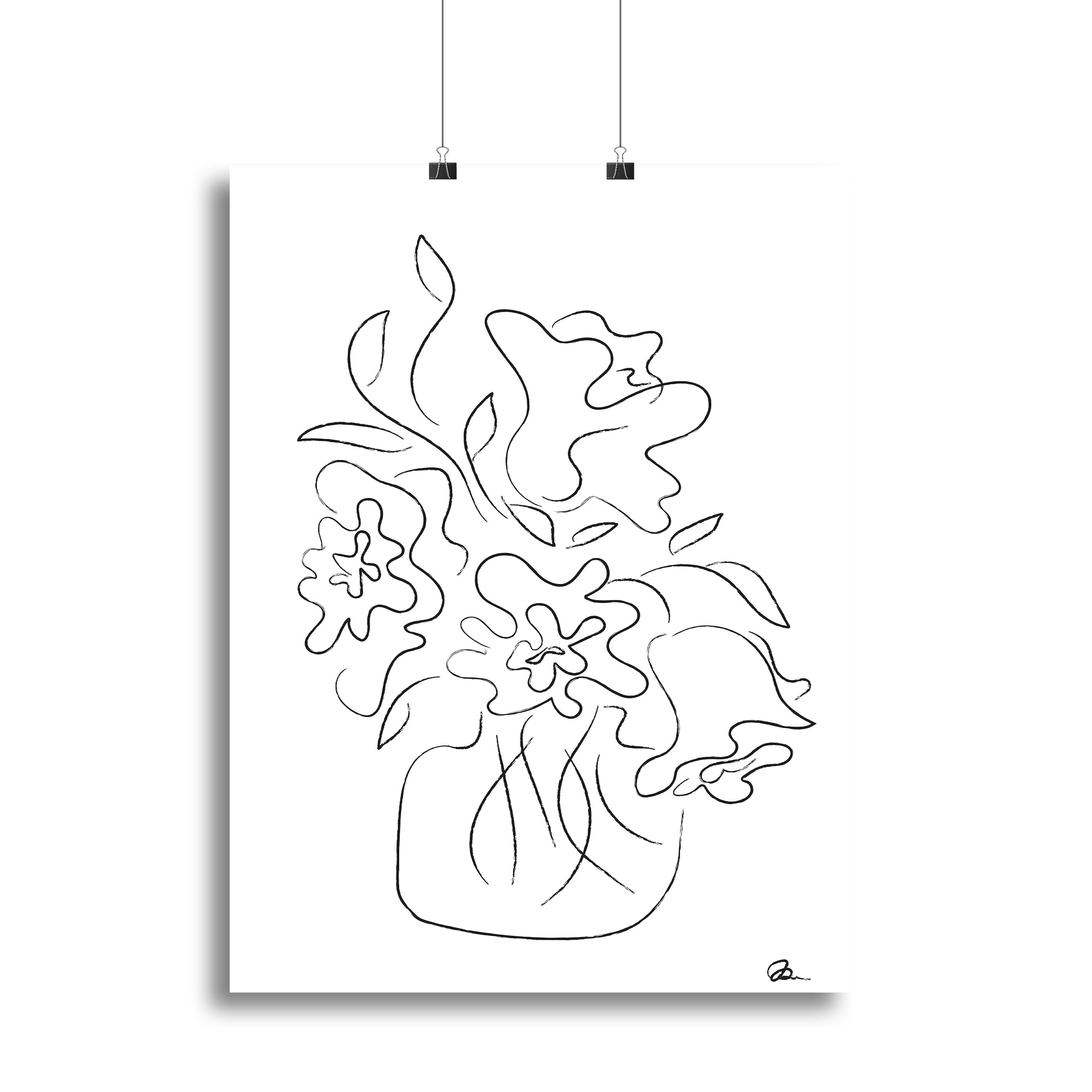 Flower Bouquet White Canvas Print or Poster - Canvas Art Rocks - 2