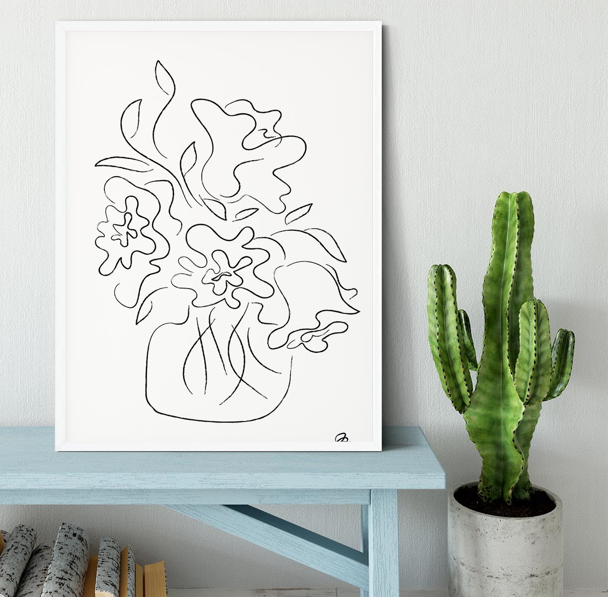 Flower Bouquet White Framed Print - Canvas Art Rocks -6