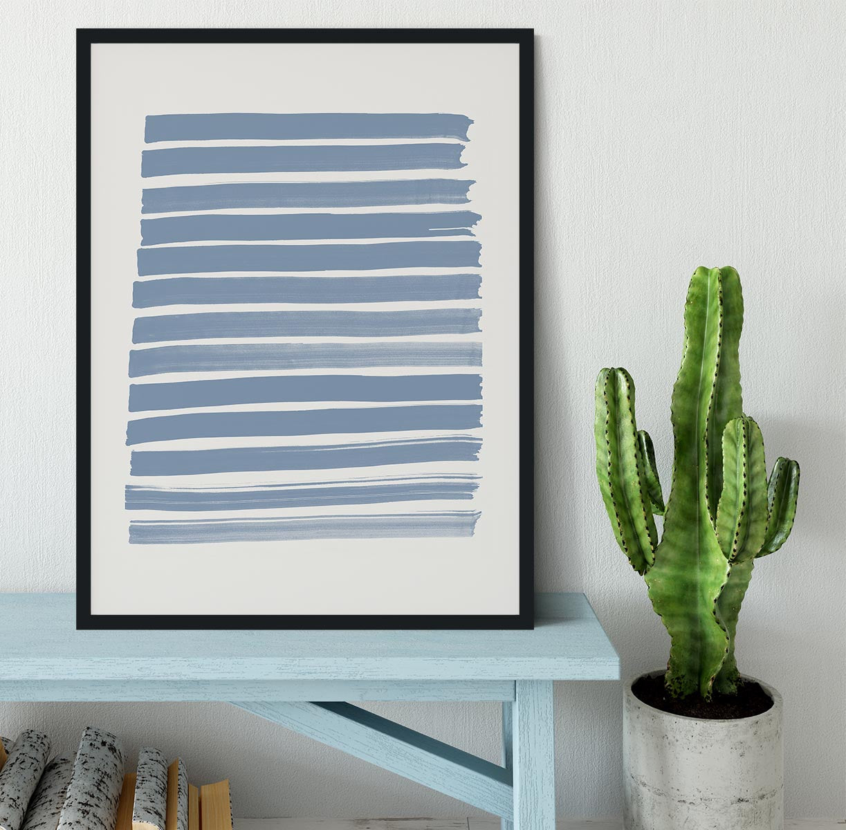 Blue Strokes Framed Print - Canvas Art Rocks - 2