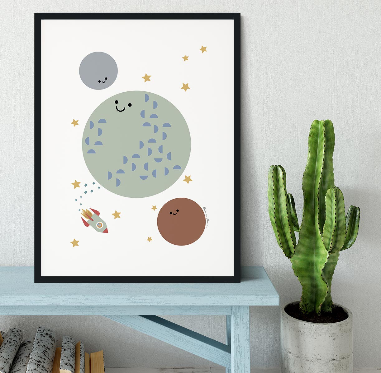 Solar Earth Moon Framed Print - 1x - 1