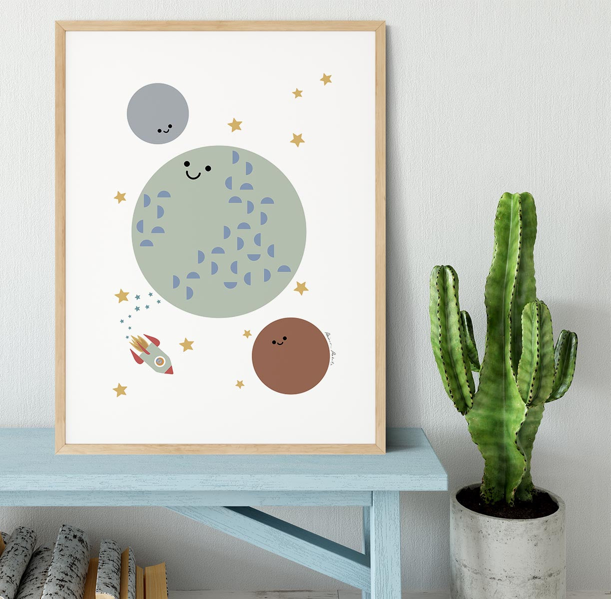 Solar Earth Moon Framed Print - Canvas Art Rocks - 3