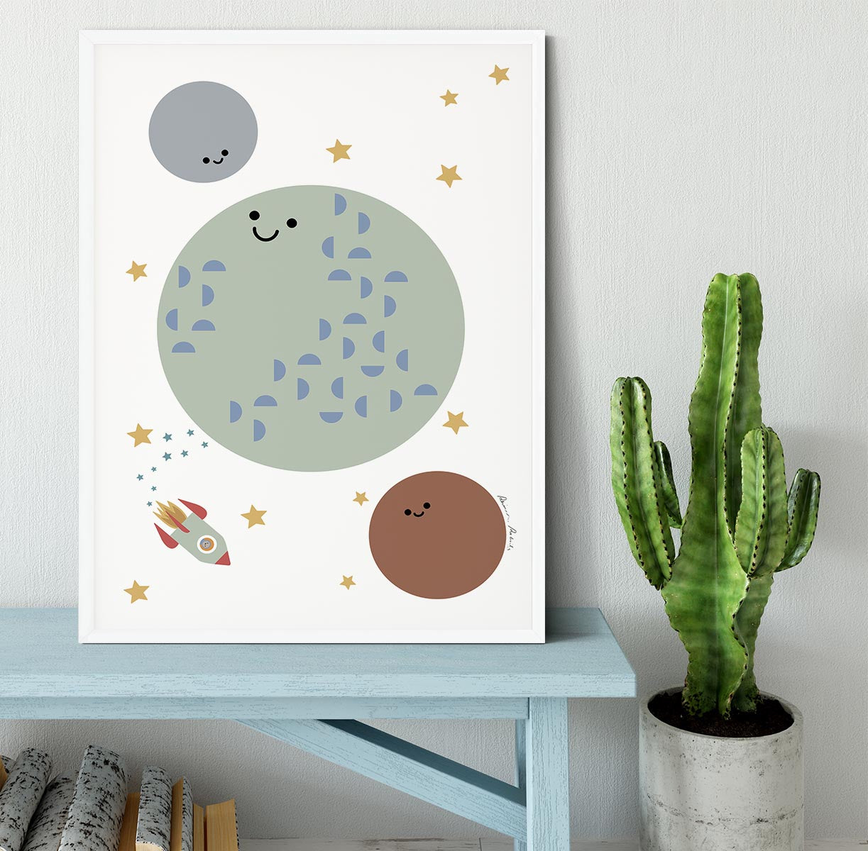 Solar Earth Moon Framed Print - Canvas Art Rocks -6