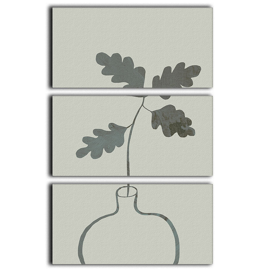 Green Oak Plant 3 Split Panel Canvas Print - Canvas Art Rocks - 1