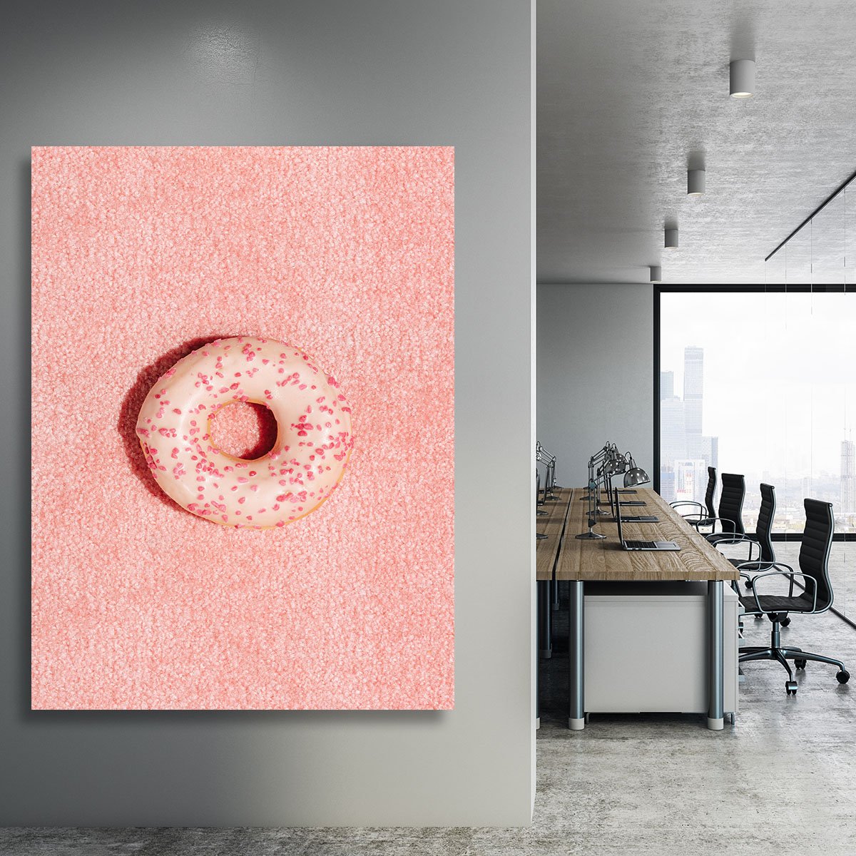 Pink Doughnut Canvas Print or Poster - Canvas Art Rocks - 3